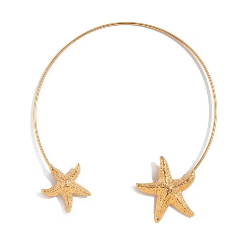 Gold Starfish Bangle Necklace - Picture 7 of 7
